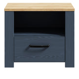 Bohol Bedside Table in Navy/Riviera Oak