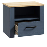 Bohol Bedside Table in Navy/Riviera Oak