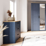 Bohol Chest of 3 Drawers in Navy/Riviera Oak