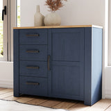Bohol Chest of 4 Drawers with 1 Door in Navy/Riviera Oak