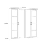 Bohol 2 Door 2 Mirrored Door Wardrobe in White/Riviera Oak
