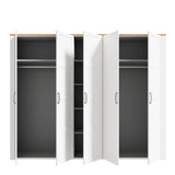Bohol 5 Door Wardrobe in White/Riviera Oak