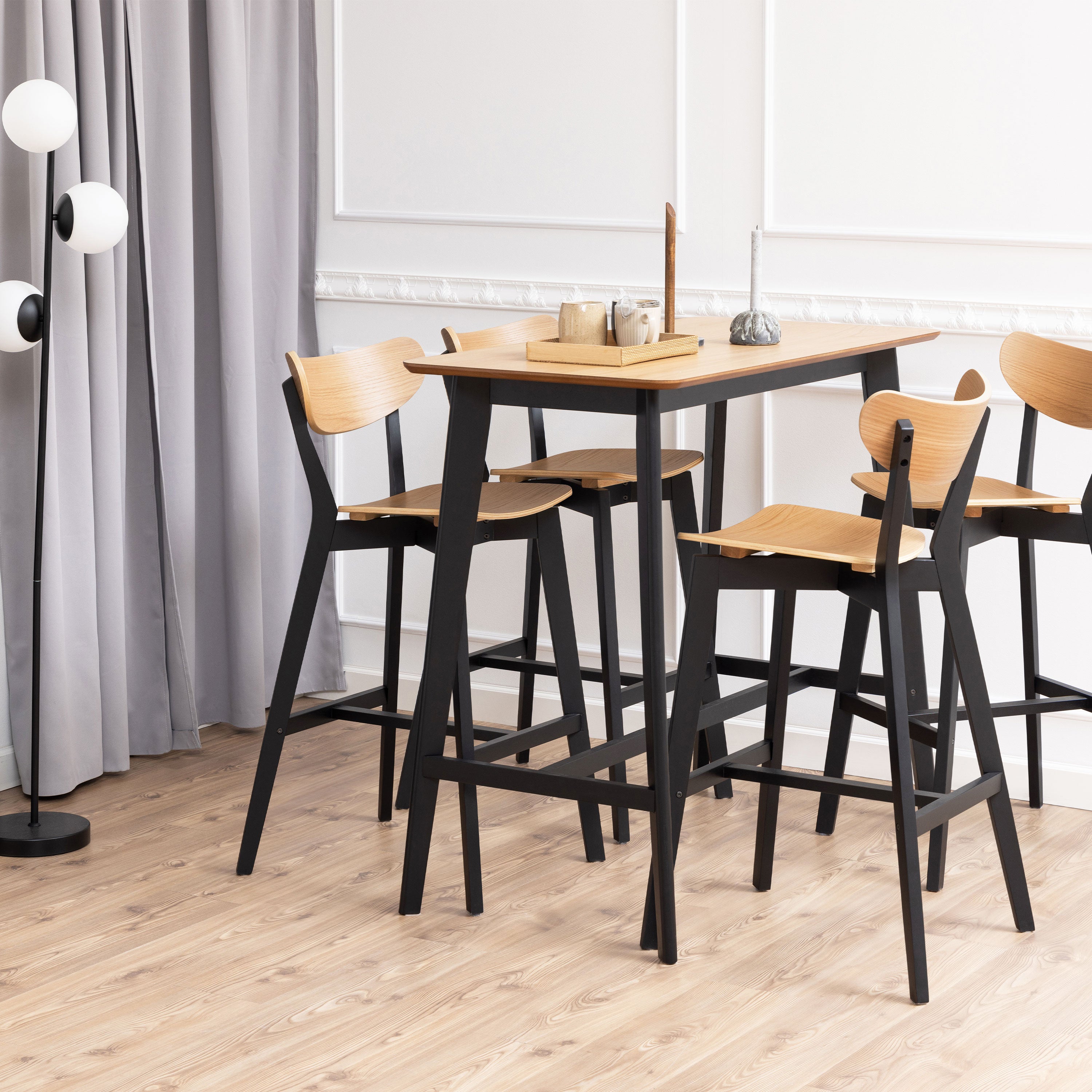 Roxby Bar Table in Oak and Black