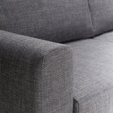 Omaha 3 Seater Sofa in Basel Dark Grey 19 Fabric, Base Matt Black Steel
