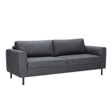 Omaha 3 Seater Sofa in Basel Dark Grey 19 Fabric, Base Matt Black Steel