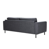 Omaha 3 Seater Sofa in Basel Dark Grey 19 Fabric, Base Matt Black Steel