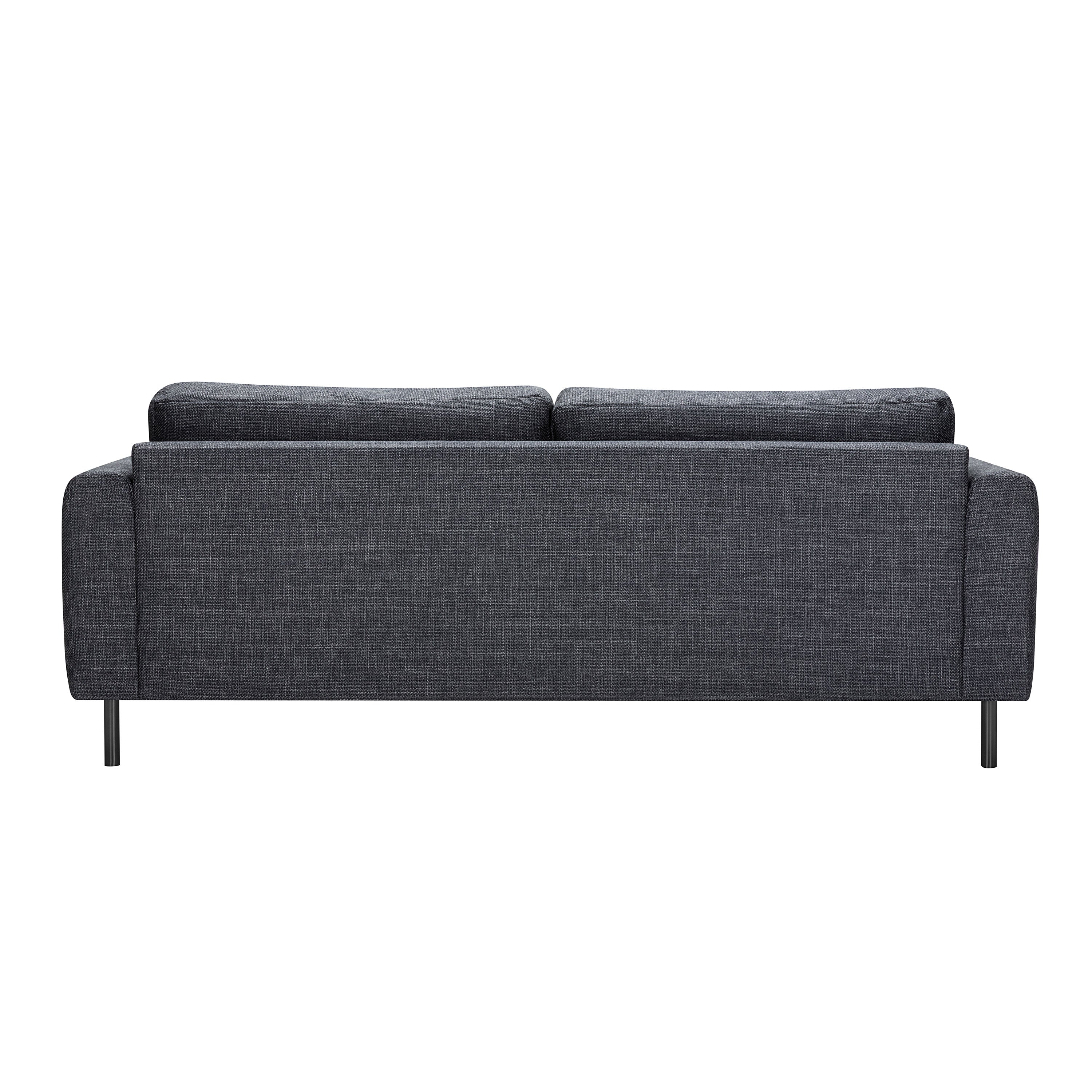 Omaha 3 Seater Sofa in Basel Dark Grey 19 Fabric, Base Matt Black Steel