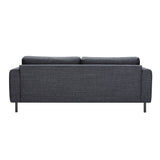 Omaha 3 Seater Sofa in Basel Dark Grey 19 Fabric, Base Matt Black Steel