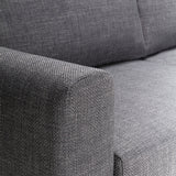 Omaha 2 Seater Sofa in Basel Dark Grey 19 Fabric, Base Matt Black Steel