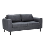 Omaha 2 Seater Sofa in Basel Dark Grey 19 Fabric, Base Matt Black Steel