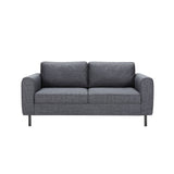 Omaha 2 Seater Sofa in Basel Dark Grey 19 Fabric, Base Matt Black Steel