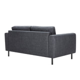 Omaha 2 Seater Sofa in Basel Dark Grey 19 Fabric, Base Matt Black Steel