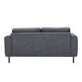 Omaha 2 Seater Sofa in Basel Dark Grey 19 Fabric, Base Matt Black Steel