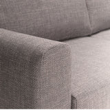 Omaha 2 Seater Sofa in Basel Light Grey Brown 34 Fabric, Base Matt Black Steel