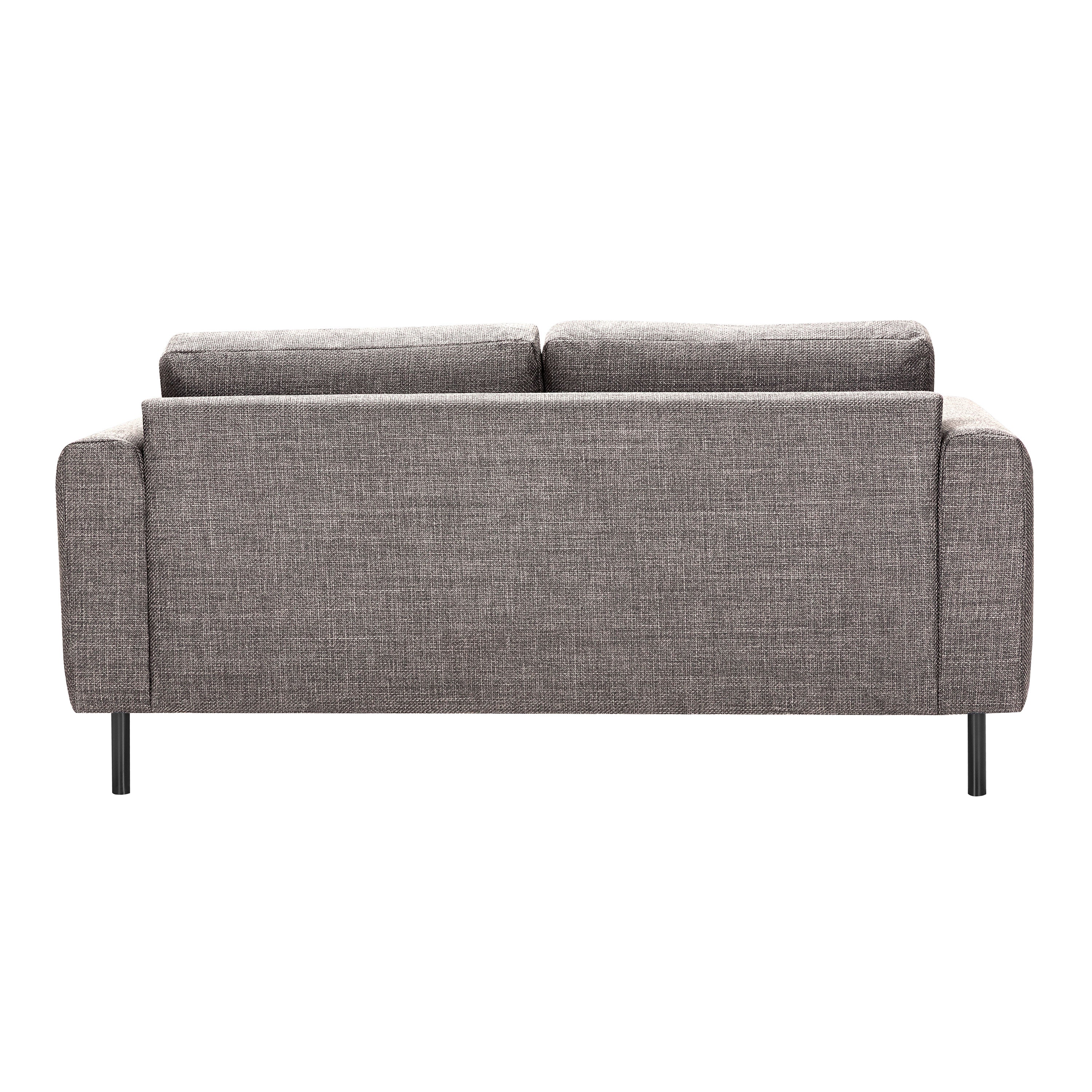 Omaha 2 Seater Sofa in Basel Light Grey Brown 34 Fabric, Base Matt Black Steel