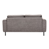 Omaha 2 Seater Sofa in Basel Light Grey Brown 34 Fabric, Base Matt Black Steel