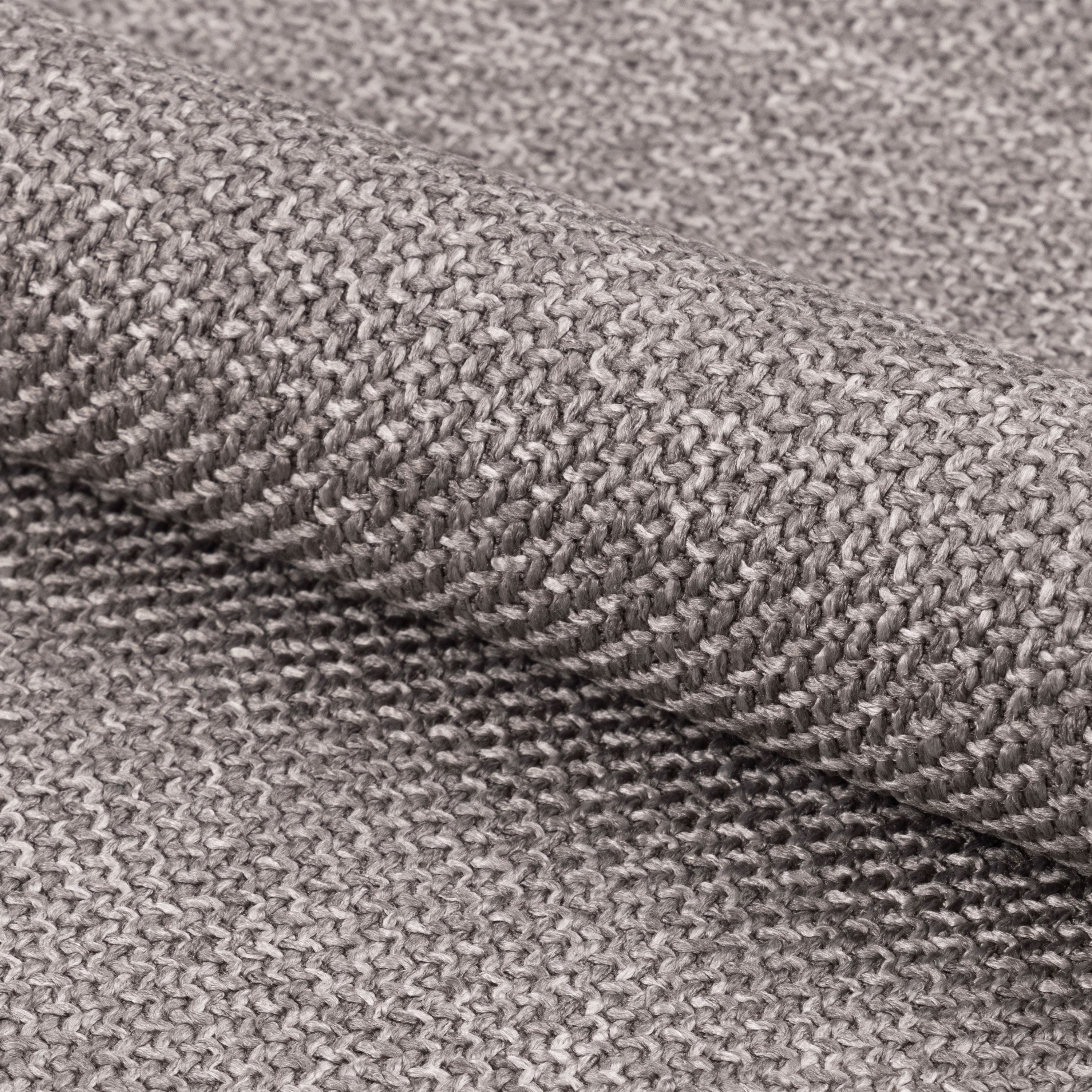 Omaha 3 Seater Sofa in Basel Light Grey Brown 34 Fabric, Base Matt Black Steel