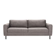 Omaha 3 Seater Sofa in Basel Light Grey Brown 34 Fabric, Base Matt Black Steel