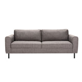 Omaha 3 Seater Sofa in Basel Light Grey Brown 34 Fabric, Base Matt Black Steel