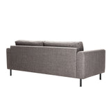 Omaha 3 Seater Sofa in Basel Light Grey Brown 34 Fabric, Base Matt Black Steel