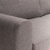 Omaha 3 Seater Sofa in Basel Light Grey Brown 34 Fabric, Base Matt Black Steel
