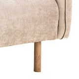 Westham 2 Seater Sofa in Fay Beige 05 Fabric, Base in Matt Oak