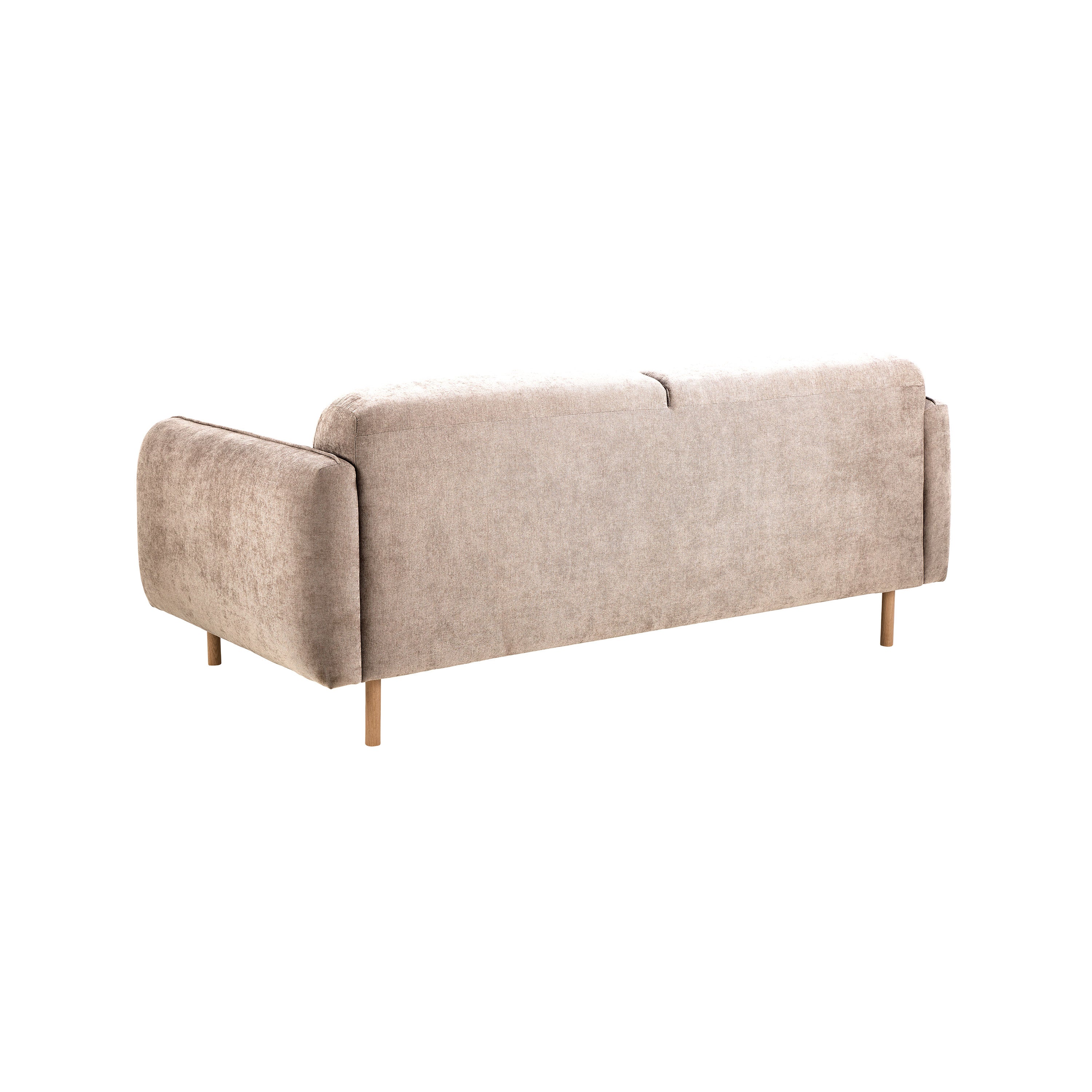 Westham 2 Seater Sofa in Fay Beige 05 Fabric, Base in Matt Oak