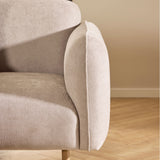 Westham 2 Seater Sofa in Fay Beige 05 Fabric, Base in Matt Oak