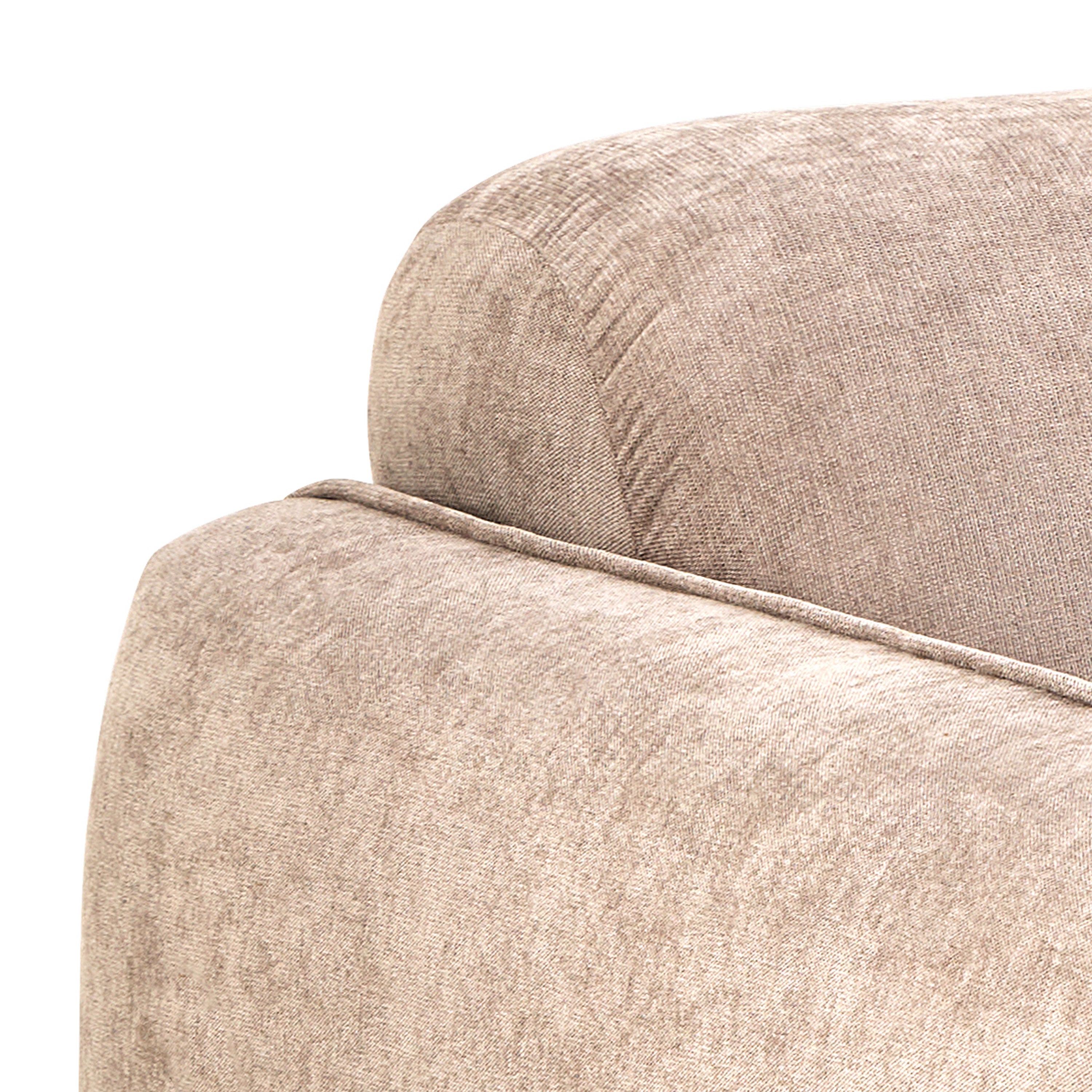 Westham 2 Seater Sofa in Fay Beige 05 Fabric, Base in Matt Oak