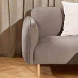 Westham 2 Seater Sofa in Fay Fabric Dusty Brown 21 Fabric, Base in Matt Oak