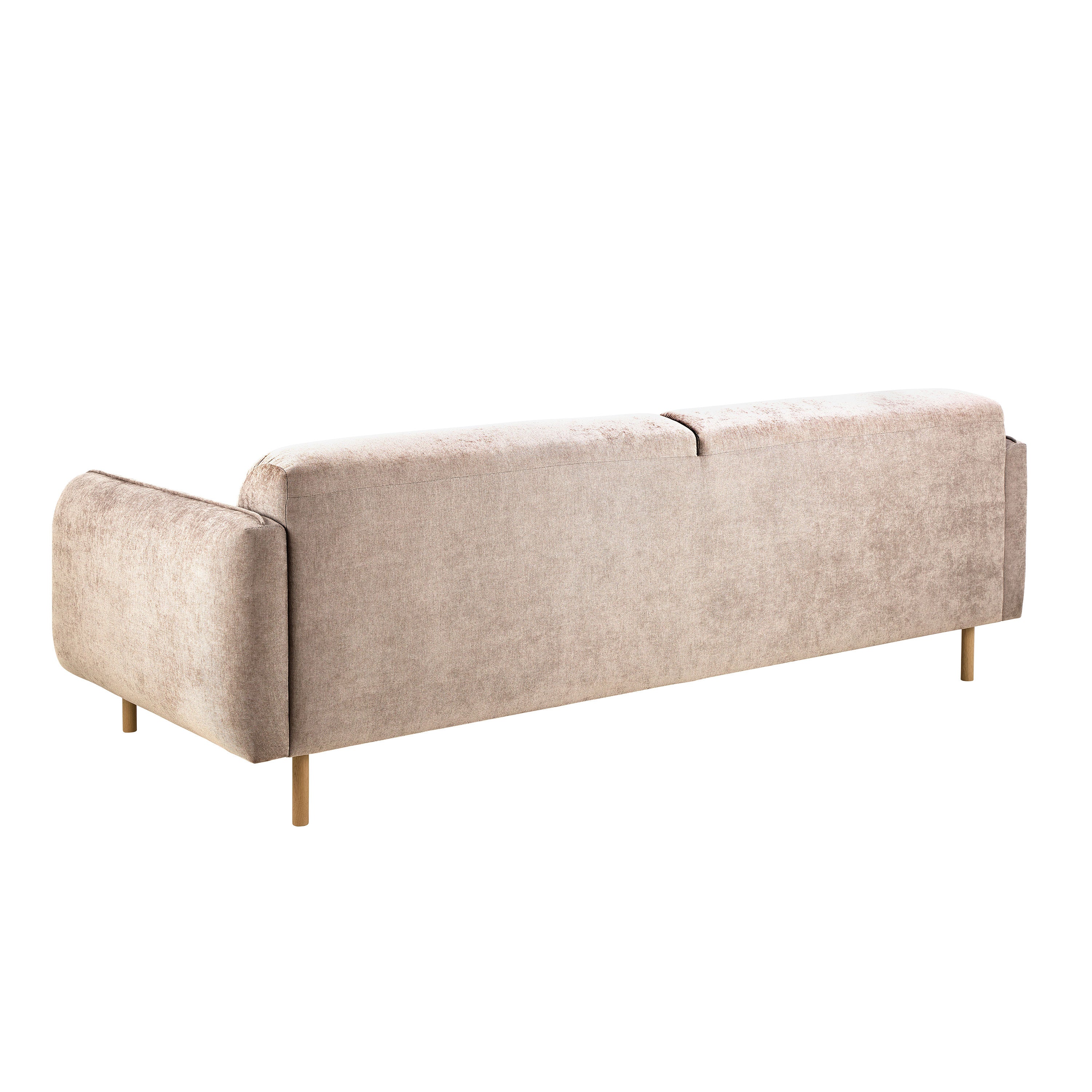 Westham 3 Seater Sofa in Fay Beige 05 Fabric, Base in Matt Oak