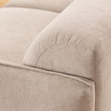 Westham 3 Seater Sofa in Fay Beige 05 Fabric, Base in Matt Oak