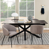 Heaven Extendable Dining Table with Ceramic Black Top 200cm
