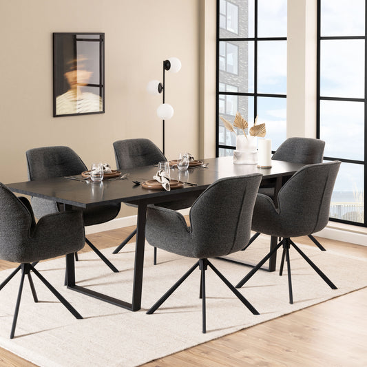 Amble Extending Dining Table with Black Marble Effect