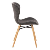 Batilda Dining Chairs with Grey Fabric and Oak Set of 2