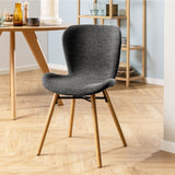 Batilda Dining Chairs with Grey Fabric and Oak Set of 2