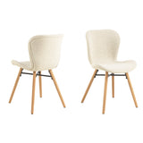 Batilda Dining Chairs with Cream Fabric and Oak Set of 2