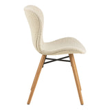 Batilda Dining Chairs with Cream Fabric and Oak Set of 2