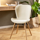 Batilda Dining Chairs with Cream Fabric and Oak Set of 2