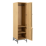 Albany Wardrobe 2 Doors in Oak/Black Legs