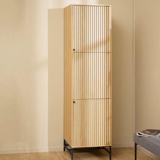 Albany Wardrobe 2 Doors in Oak/Black Legs