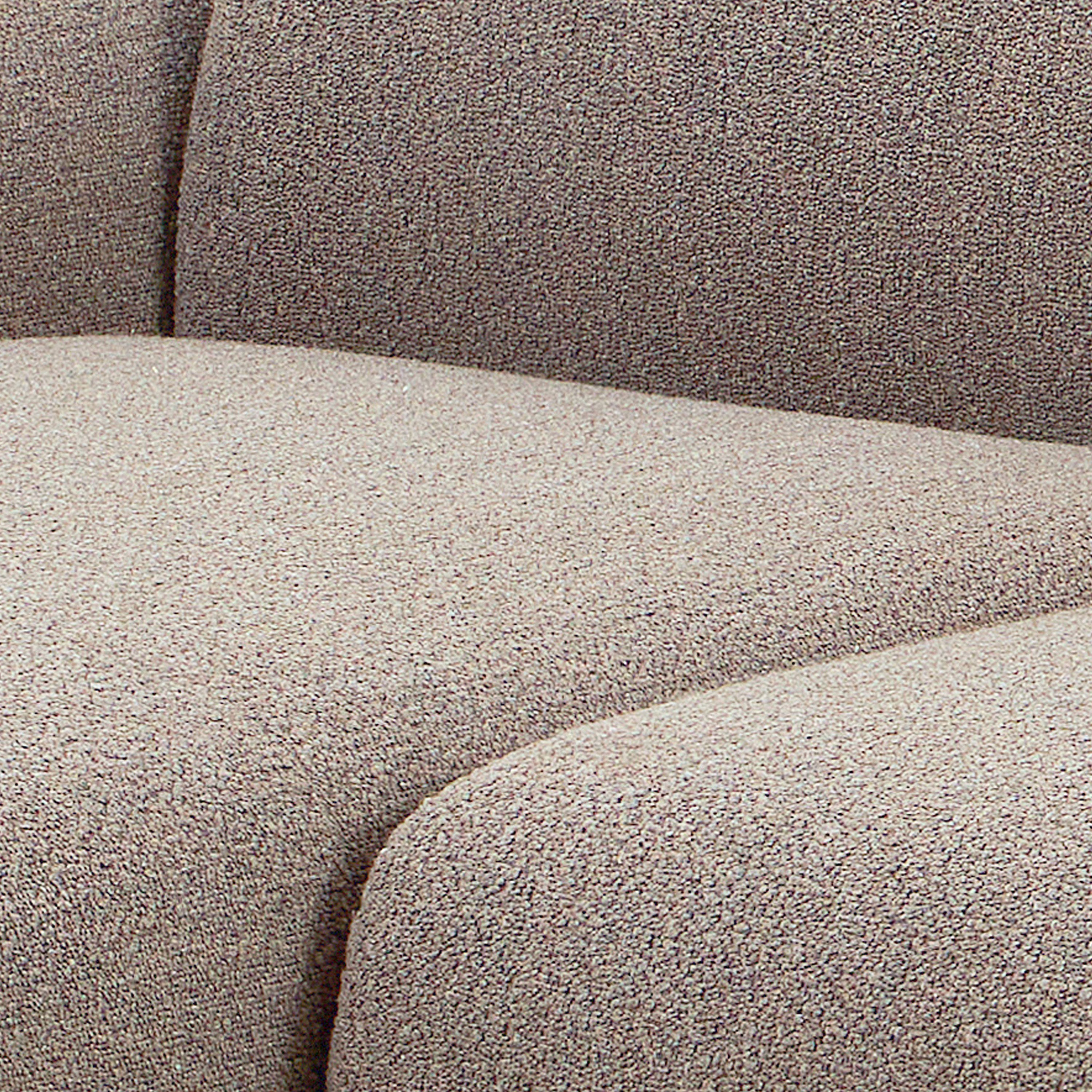 Midfield 2 Seater Chaiselongue Sofa LHF (Reversible Module) in Beige Cona Boucle 1 Fabric, Base in Matt Black