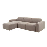 Midfield 2 Seater Chaiselongue Sofa LHF (Reversible Module) in Beige Cona Boucle 1 Fabric, Base in Matt Black