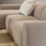 Midfield 2 Seater Chaiselongue Sofa LHF (Reversible Module) in Beige Cona Boucle 1 Fabric, Base in Matt Black