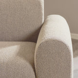 Midfield 2 Seater Chaiselongue Sofa LHF (Reversible Module) in Beige Cona Boucle 1 Fabric, Base in Matt Black