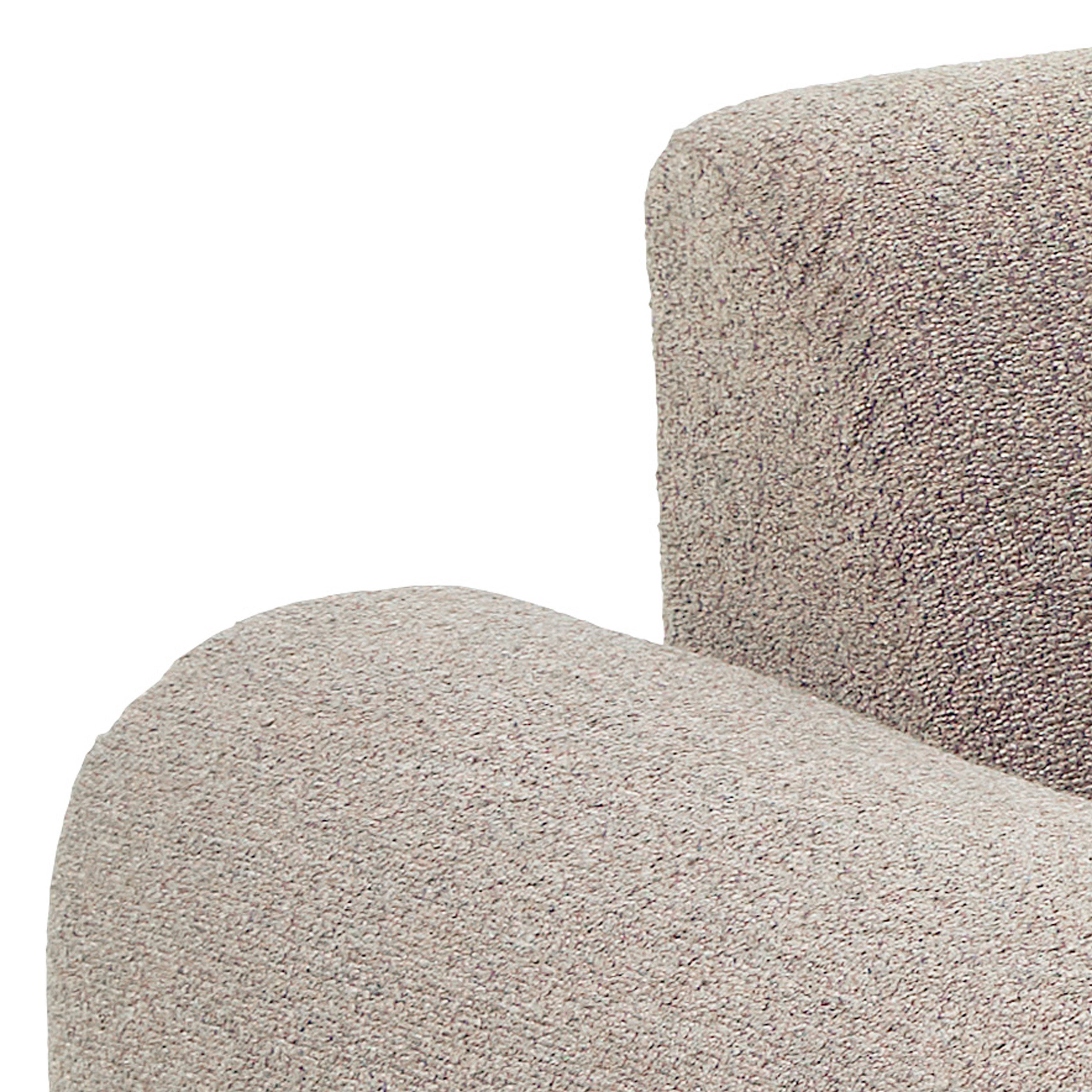 Midfield 2 Seater Chaiselongue Sofa LHF (Reversible Module) in Beige Cona Boucle 1 Fabric, Base in Matt Black