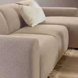 Midfield 2 Seater Chaiselongue Sofa RHF (Reversible Module) in Beige Cona Boucle 1 Fabric, Base in Matt Black