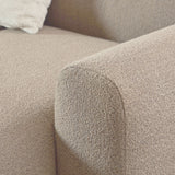 Midfield 2 Seater Chaiselongue Sofa RHF (Reversible Module) in Beige Cona Boucle 1 Fabric, Base in Matt Black