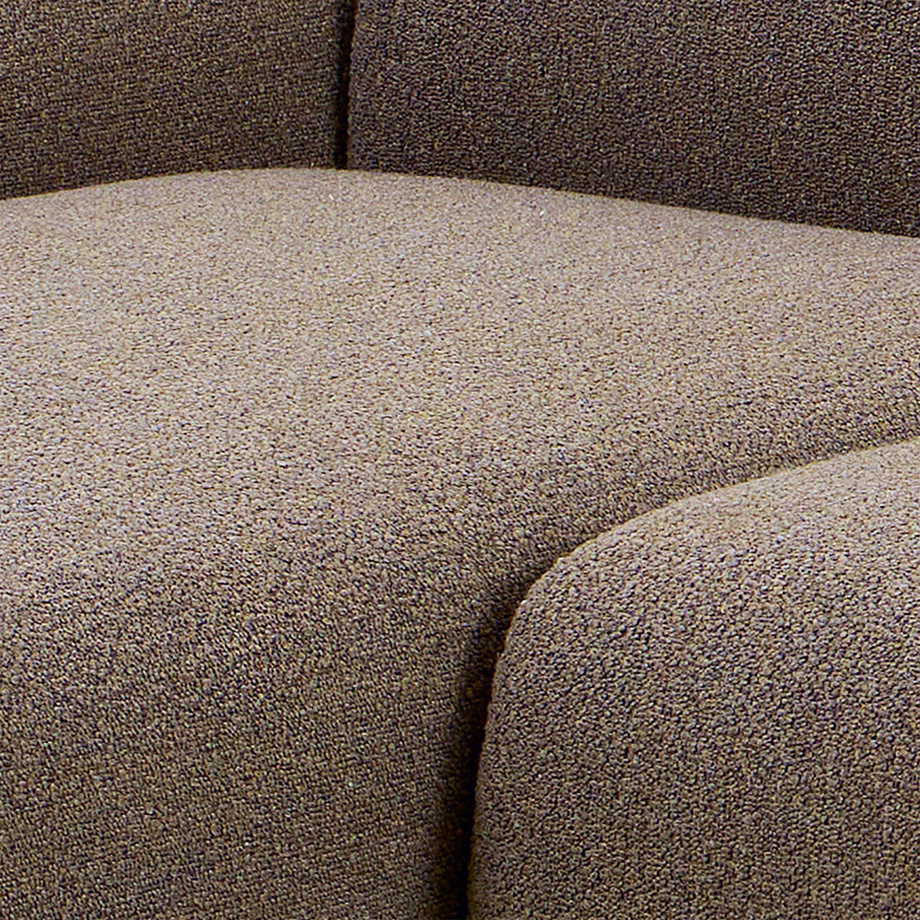 Midfield 2 Seater Chaiselongue Sofa LHF (Reversible Module) in Taupe Cona Boucle 2 Fabric, Base in Matt Black