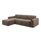 Midfield 2 Seater Chaiselongue Sofa LHF (Reversible Module) in Taupe Cona Boucle 2 Fabric, Base in Matt Black